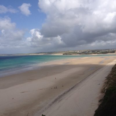 lelant beach Cornwall looking across to Hayle beach